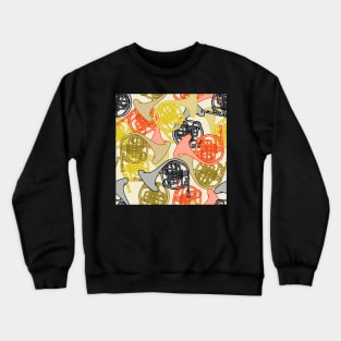 Hootenanny Horns French Horn Pattern Crewneck Sweatshirt